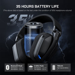 SuperEQ G19BT 2.4G Wireless RGB Gaming Headset with Mic USB /type C Transmitter Over-Ear Headphones for PS5/PS4/PC /phone